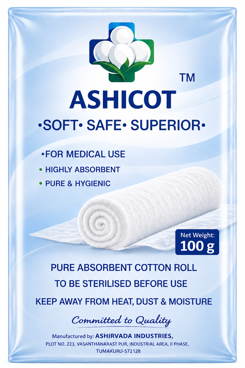 Medical Cotton Rolls - 100 Gram